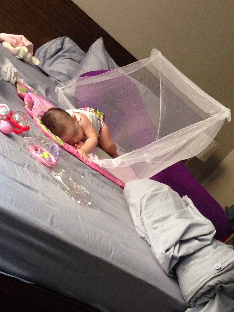 No longer the tiny newborn baby. If this happens, its time to retire your mosquito net.